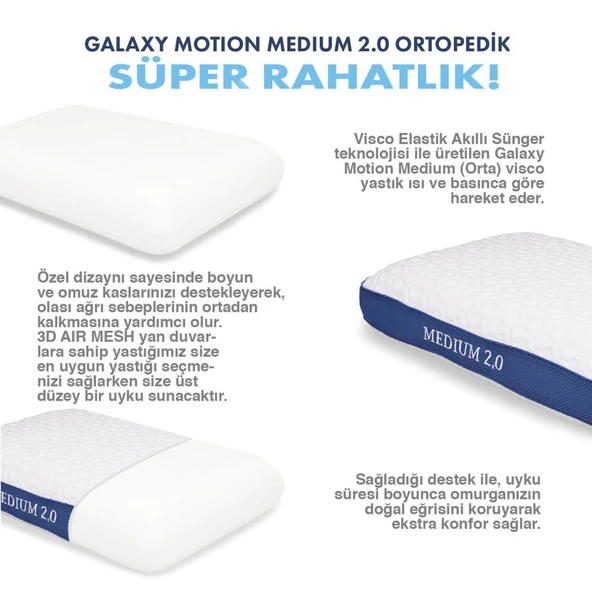 Ergofoam Galaxy Motion Ortopedik Yastık Orta Sert Visco Yastık Medium 2.0 - 6
