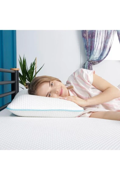 Viscofoam Boyun Destekli Ortopedik Yastık Tombul Visco Yastık - 59x39x13cm - 5