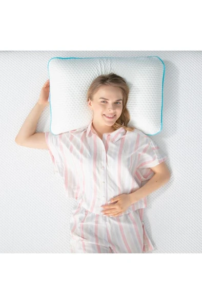 Viscofoam Boyun Destekli Ortopedik Yastık Tombul Visco Yastık - 59x39x13cm - 6