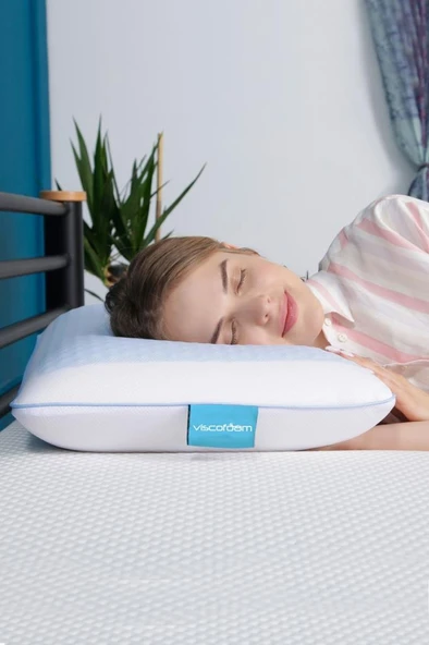 Evva Terletmeyen Ortopedik Yastık Serinleten Visco Yastık Jelli Yastık 59x39x13cm - 5