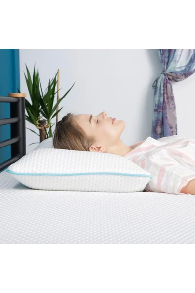 Viscofoam Boyun Destekli Ortopedik Yastık Tombul Visco Yastık - 59x39x13cm - 4