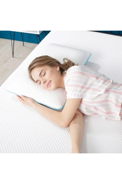 Viscofoam Boyun Destekli Ortopedik Yastık Tombul Visco Yastık - 59x39x13cm - 7