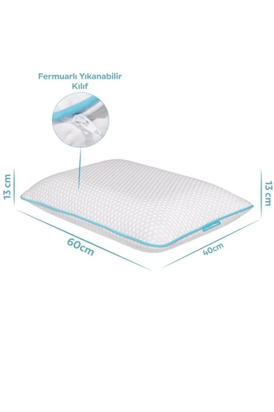 Viscofoam Boyun Destekli Ortopedik Yastık Tombul Visco Yastık - 59x39x13cm - 3
