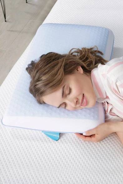 Viscofoam Bonni Terletmeyen Ortopedik Yastık Serinleten Visco Yastık Jelli Yastık 59x39x15.5cm - 6