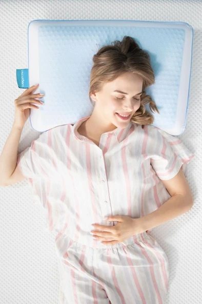 Viscofoam Bonni Terletmeyen Ortopedik Yastık Serinleten Visco Yastık Jelli Yastık 59x39x15.5cm - 7