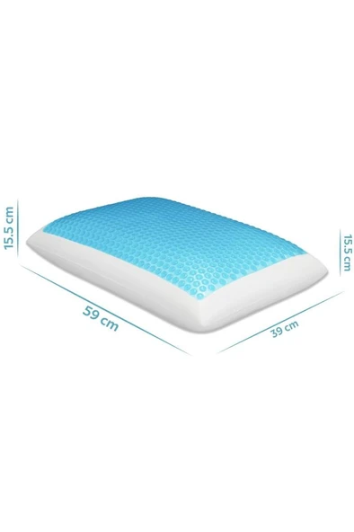 Viscofoam Bonni Terletmeyen Ortopedik Yastık Serinleten Visco Yastık Jelli Yastık 59x39x15.5cm - 2
