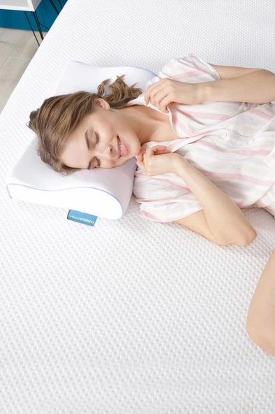 Viscofoam Terletmeyen Boyun Destekli Ortopedik Yastık Jelli Visco Yastık - 47x30x10-8cm - 6