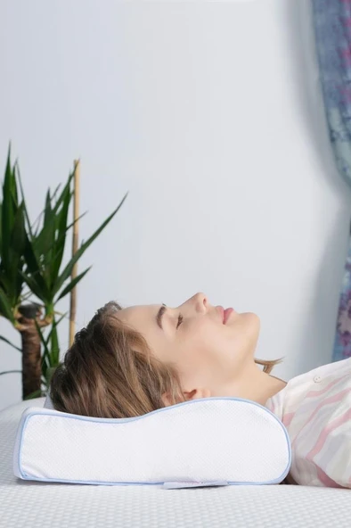 Viscofoam Terletmeyen Boyun Destekli Ortopedik Yastık Jelli Visco Yastık - 47x30x10-8cm - 4