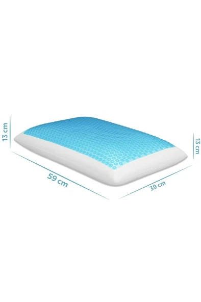Viscofoam Evva Terletmeyen Ortopedik Yastık Serinleten Visco Yastık Jelli Yastık 59x39x13cm - 2