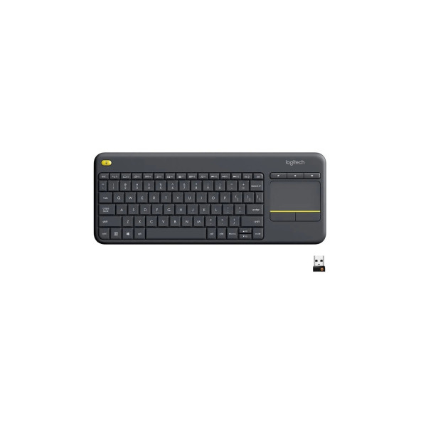 logitech K400 Plus Dokunmatik Yüzeyli USB Bağlantılı Türkçe Q TV Klavyesi - Siyah