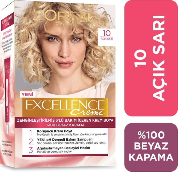 L'Oréal Paris Excellence Creme Saç Boyası - 10 Açık Sarı