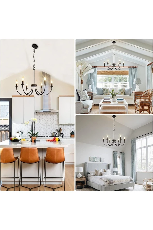 Livora Lighting Öykü 6lı Siyah Modern Sarkıt Avize - 4