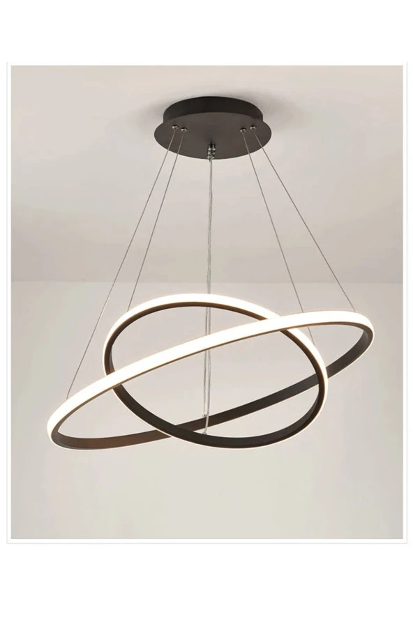 Livora Lighting 2li Halka Siyah Led Avize Beyaz Işık - 3