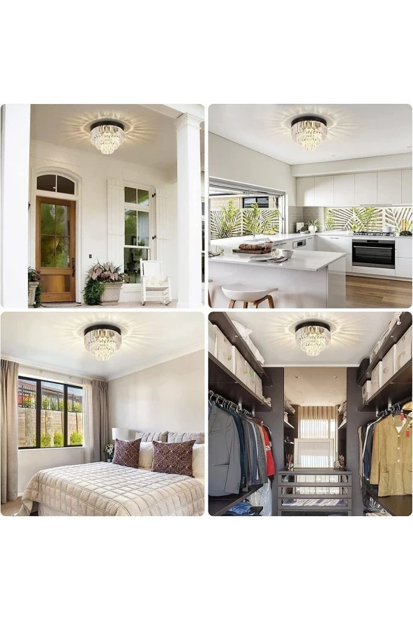 Efsane Siyah Kristal Taşlı Modern Salon Avize - 2