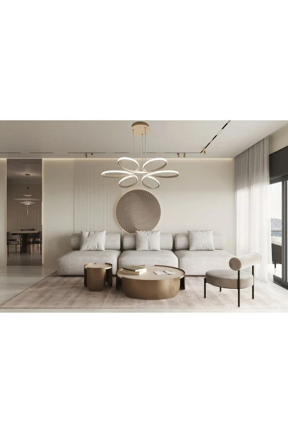 Livora Lighting Stella Modern Beyaz Sarkıt Led Avize