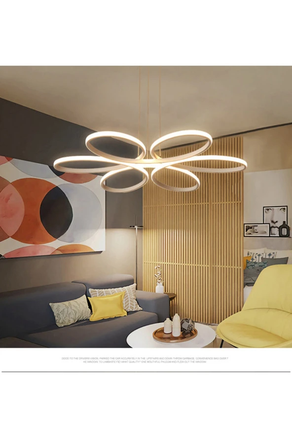 Livora Lighting Stella Modern Ledli Beyaz Spor Avize Salon Mutfak Yatak Odası Avizesi - 2