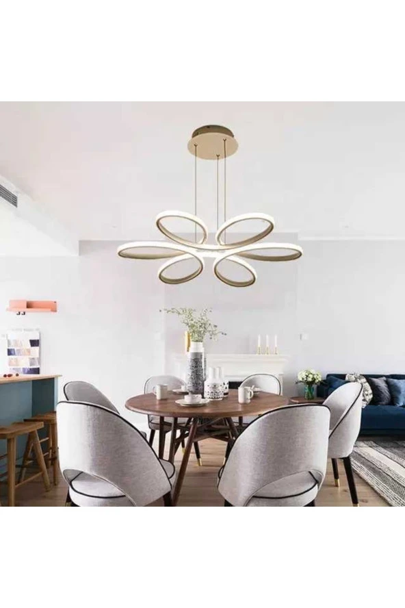 Livora Lighting Modern Stella 3 Renk Ledli Beyaz Sarkıt Avize