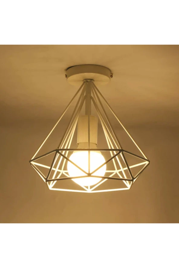 Livora Lighting Prizma Beyaz Tekli Avize