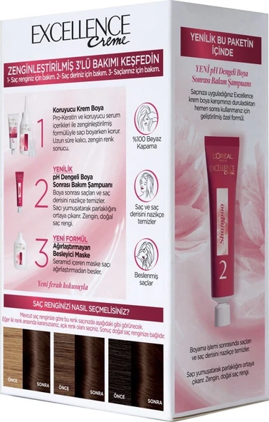 L'Oréal Paris Excellence Creme Saç Boyası - 4 Kahve - Resim 3