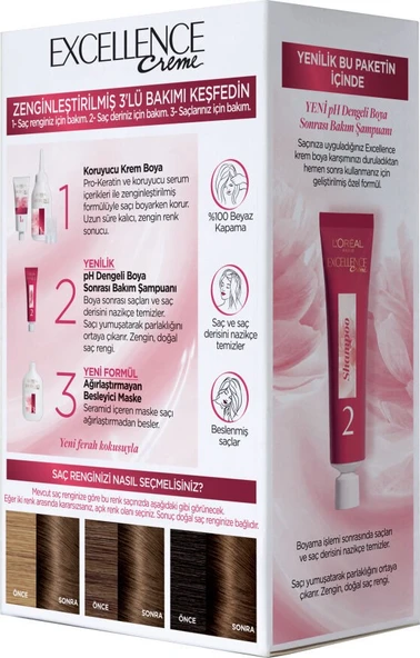 L'Oréal Paris Excellence Creme Saç Boyası 7.1 Kumral Küllü - Resim 3