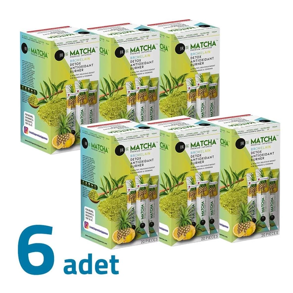 Matcha Premium Japanese Bromelain Ananaslı Limonlu Matcha Çayı 20x8GR X 6Adet