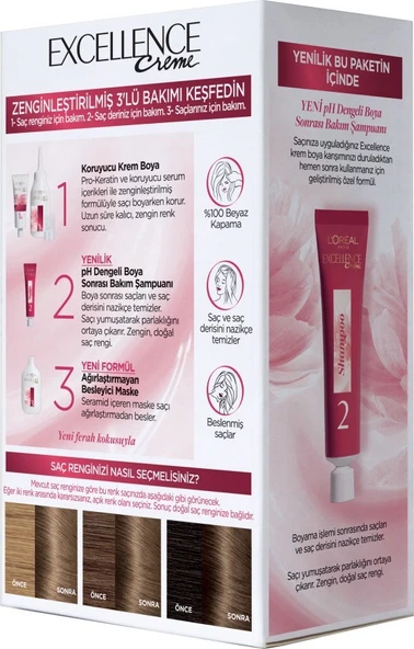 L'oréal Paris Excellence Creme Saç Boyası 6.1 Küllü Açık Kahve - Resim 3