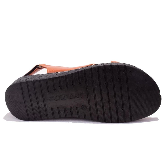 Dagoster DZA07-60021036 Taba Günlük Ortopedik Deri Kadın sandalet - 4