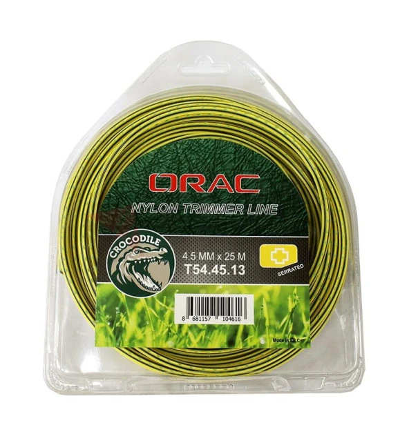 Orac Orac 4,50 mm 25 mt. Dişli Tırtıklı Sarı Tırpan Misinası