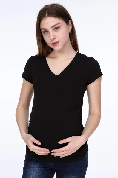 IŞŞIL 3158-V Yaka Kısa Kol Hamile T-Shirt - Resim 8