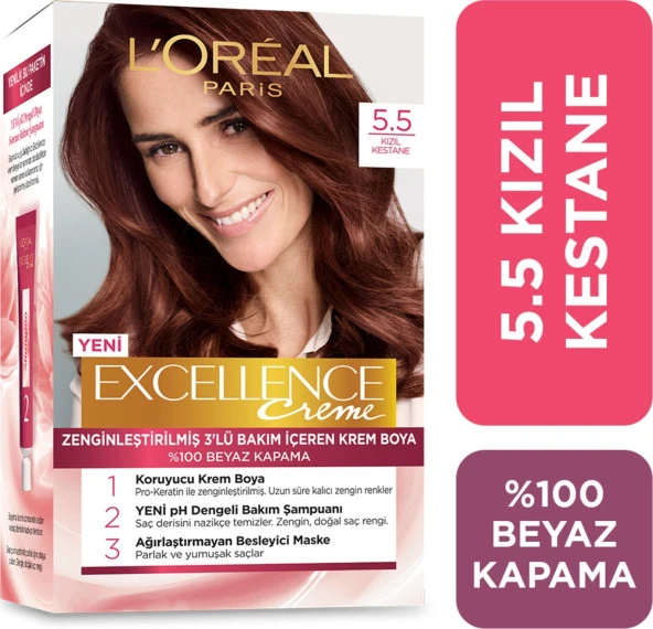 L'oréal Paris Excellence Creme Saç Boyası 5.5 Kızıl Kestane