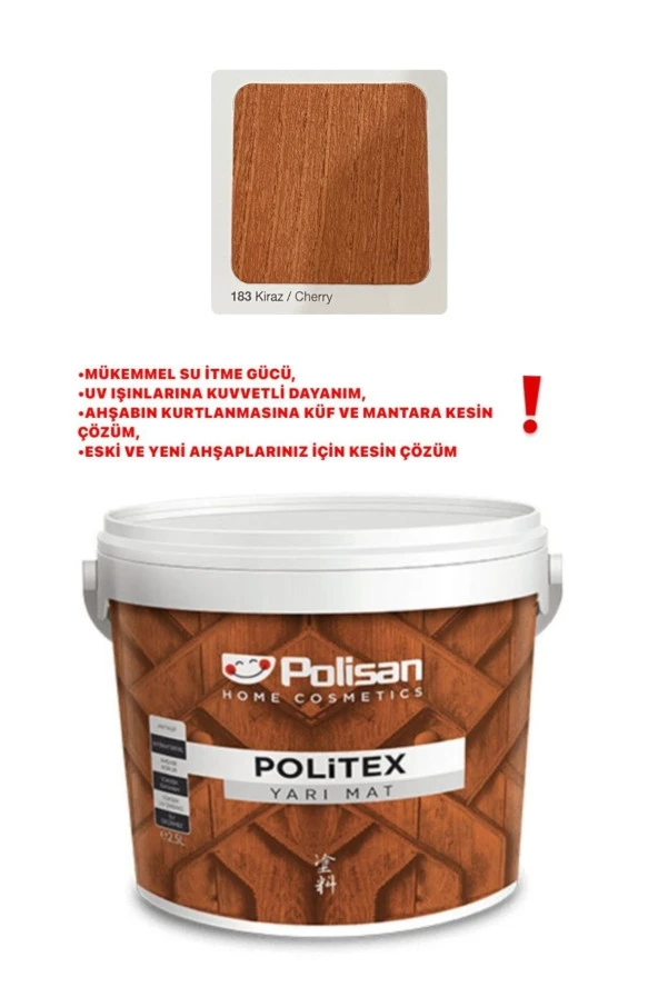 Politex Yarı Mat Dekoratif Vernik - Kiraz - Resim 2