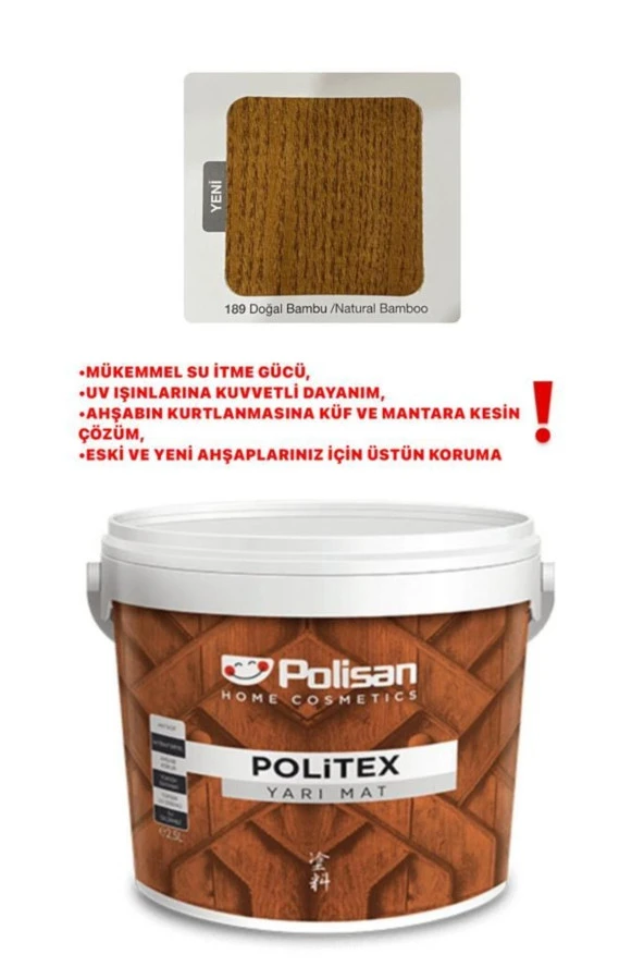 Politex Yarı Mat Dekoratif Vernik Bambu - Resim 2