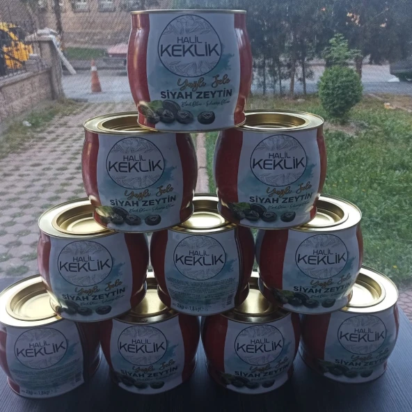 Halil Keklik Yağlı Sele Siyah Zeytin XL Teneke 1.8kg - 4