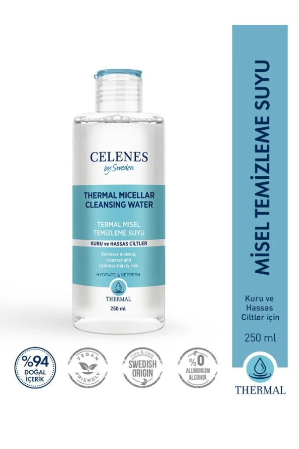 Celenes By Sweden Thermal Misel Temizleme Suyu 250Ml Kuru Ve Hassas Ciltler 7350104248048