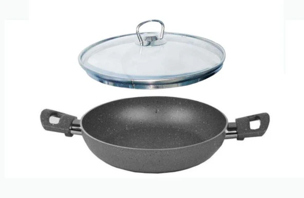 Mehtap Granit Sahan 22 CM Cam Kapaklı
