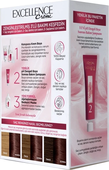 L'Oréal Paris Excellence Creme Saç Boyası - 4.15 Büyüleyici Kahve - Resim 3