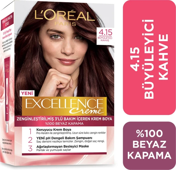 L'Oréal Paris Excellence Creme Saç Boyası - 4.15 Büyüleyici Kahve ürün görseli