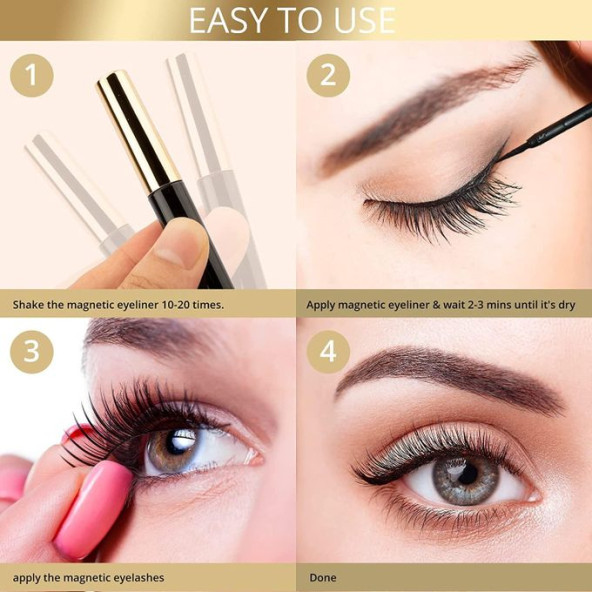 Reazeal. Manyetik Kirpikler ve Manyetik Eyeliner Seti - 5