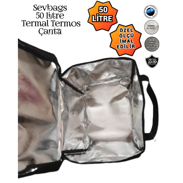 SEVBAGS TERMAL TERMOS PİKNİK KAMP SEYAHAT SICAK SOĞUK 50 LİTRE TERMOS ÇANTA - 3