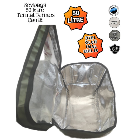 SEVBAGS TERMAL TERMOS PİKNİK KAMP SEYAHAT SICAK SOĞUK 50 LİTRE TERMOS ÇANTA - 3