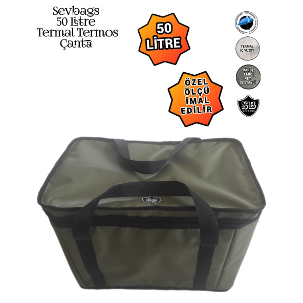 SEVBAGS TERMAL TERMOS PİKNİK KAMP SEYAHAT SICAK SOĞUK 50 LİTRE TERMOS ÇANTA - 4