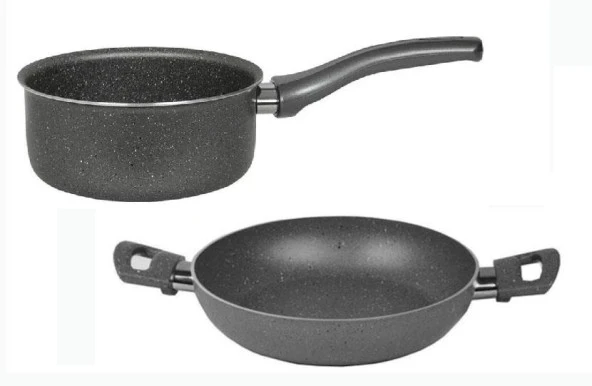 Mehtap 24 CM Granit Sahan ve 16 CM Kaçerola Sos Tavası