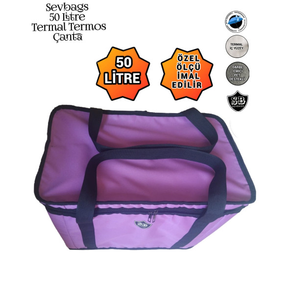 SEVBAGS TERMAL TERMOS PİKNİK KAMP SEYAHAT SICAK SOĞUK 50 LİTRE TERMOS ÇANTA - 4