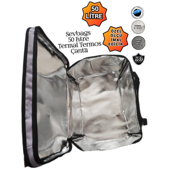 SEVBAGS TERMAL TERMOS PİKNİK KAMP SEYAHAT SICAK SOĞUK 50 LİTRE TERMOS ÇANTA - 3