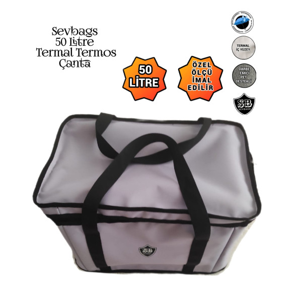 SEVBAGS TERMAL TERMOS PİKNİK KAMP SEYAHAT SICAK SOĞUK 50 LİTRE TERMOS ÇANTA - 4