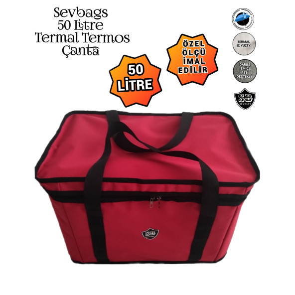 SEVBAGS TERMAL TERMOS PİKNİK KAMP SEYAHAT SICAK SOĞUK 50 LİTRE TERMOS ÇANTA - 2
