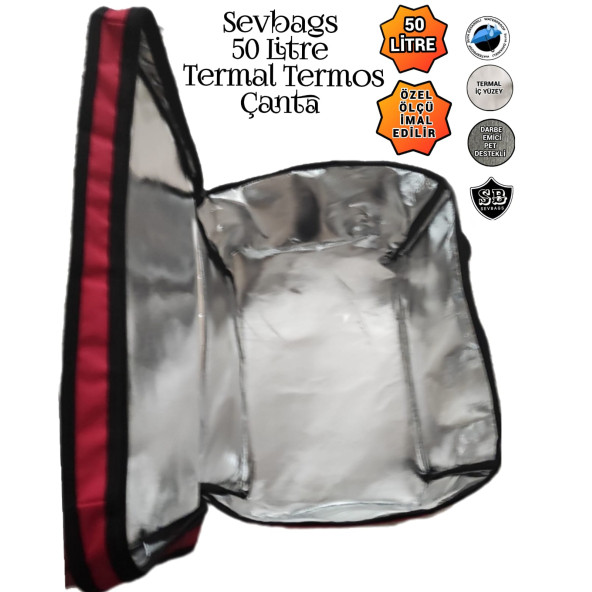 SEVBAGS TERMAL TERMOS PİKNİK KAMP SEYAHAT SICAK SOĞUK 50 LİTRE TERMOS ÇANTA - 3