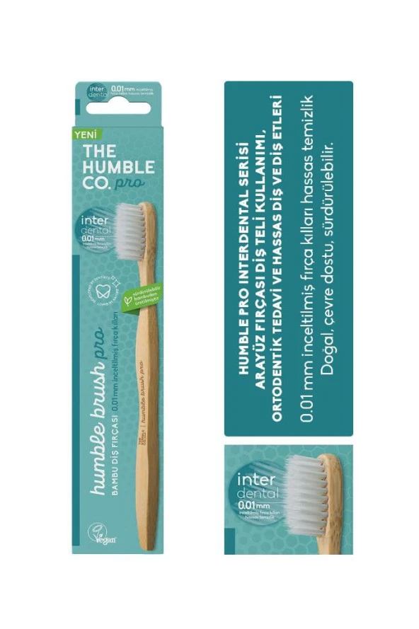 The Humble Co Pro Serisi Interdental Bambu Diş Fırçası, 0.01 Mm Inceltilmiş Fırça Kılları