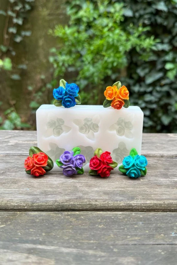Gül Mini Altılı Silikon Mum Kalıbı