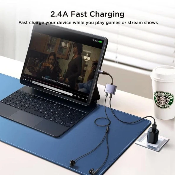 Joyroom Arama Destekli Audio Adapter Lightning - Dual Lightning - Resim 5